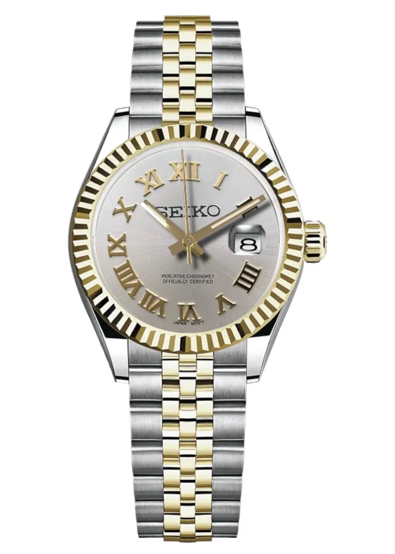 SEIKOJUST-TWOTONE ROMAN WHITE