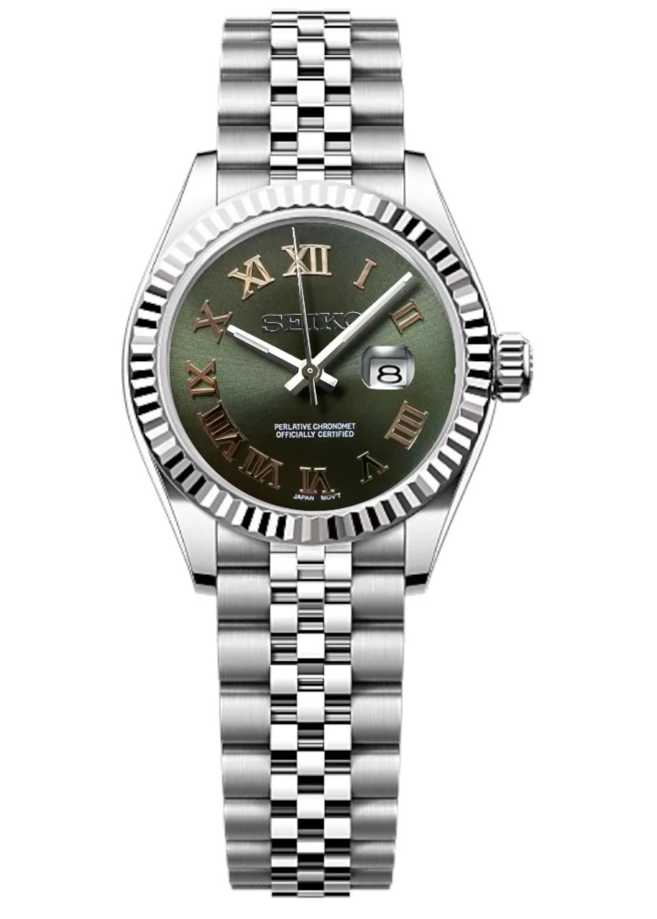 SEIKOJUST- ROMAN GREEN GOLD