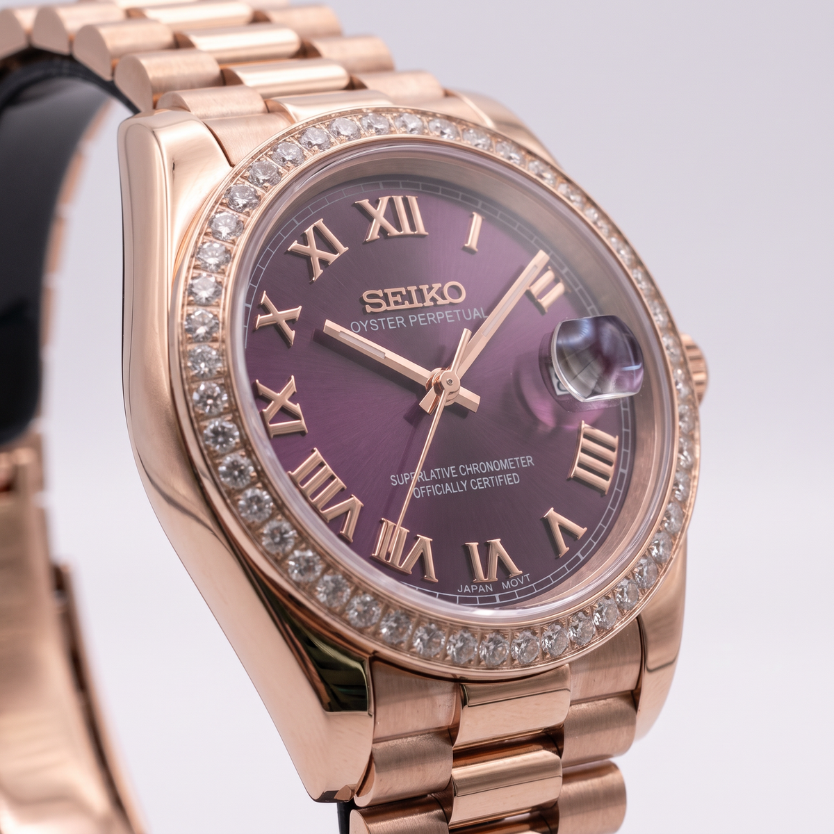 Rose Gold Classic Date (31mm/36mm) Ladies Seiko MOD - PURPLE DB