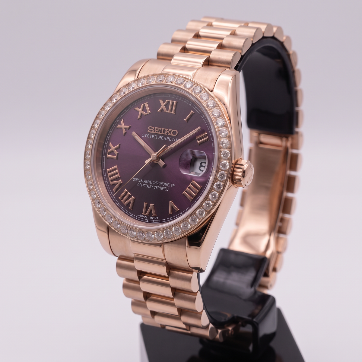 Rose Gold Classic Date (31mm/36mm) Ladies Seiko MOD - PURPLE DB
