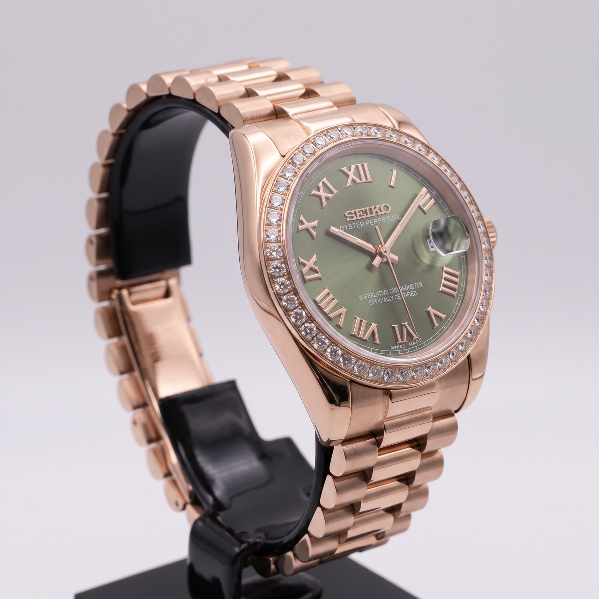 Rose Gold Classic Date (31mm/36mm) Ladies Seiko MOD - GREEN DB