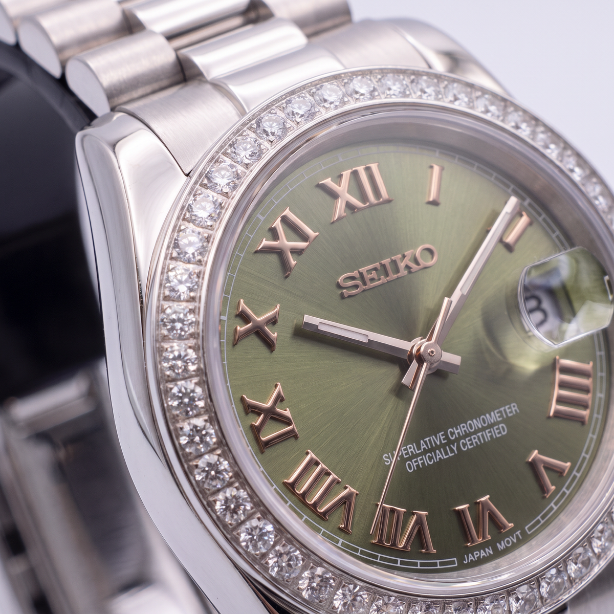 Steel Classic Date (31mm/36mm) Ladies Seiko MOD - GREEN DB