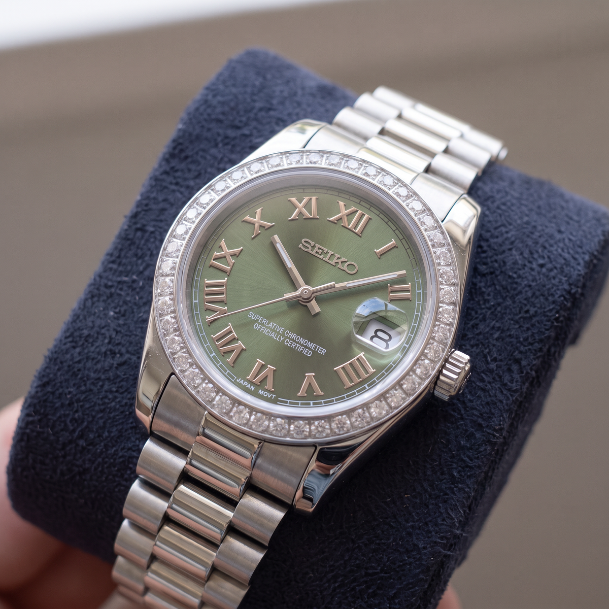 Steel Classic Date (31mm/36mm) Ladies Seiko MOD - GREEN DB