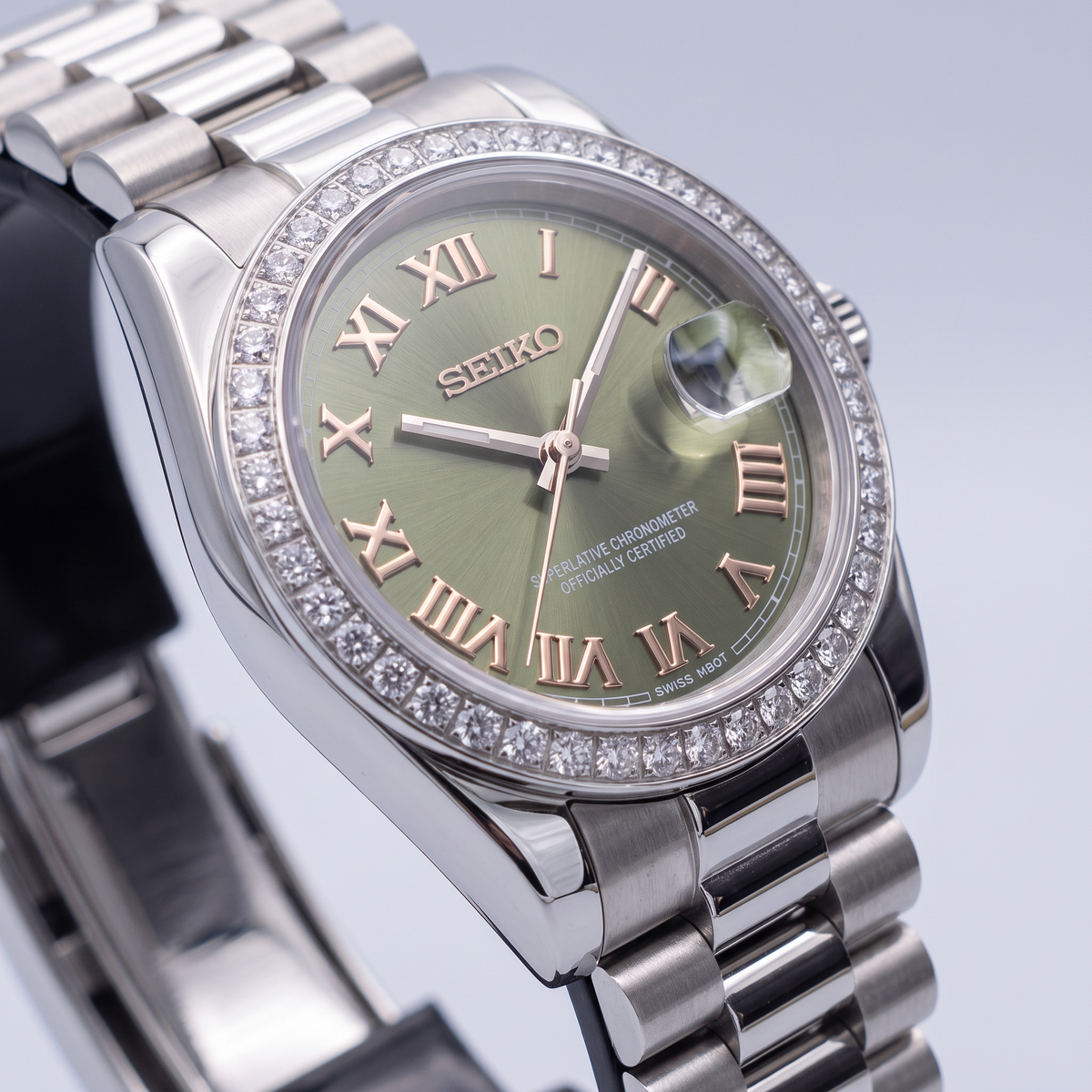 Steel Classic Date (31mm/36mm) Ladies Seiko MOD - GREEN DB