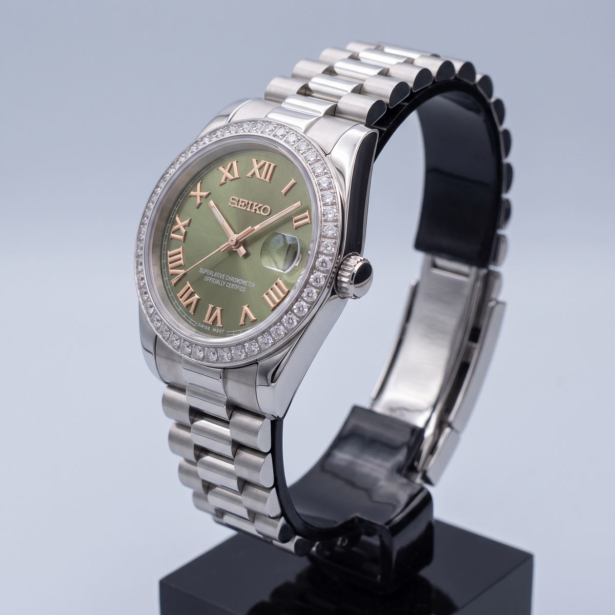 Steel Classic Date (31mm/36mm) Ladies Seiko MOD - GREEN DB