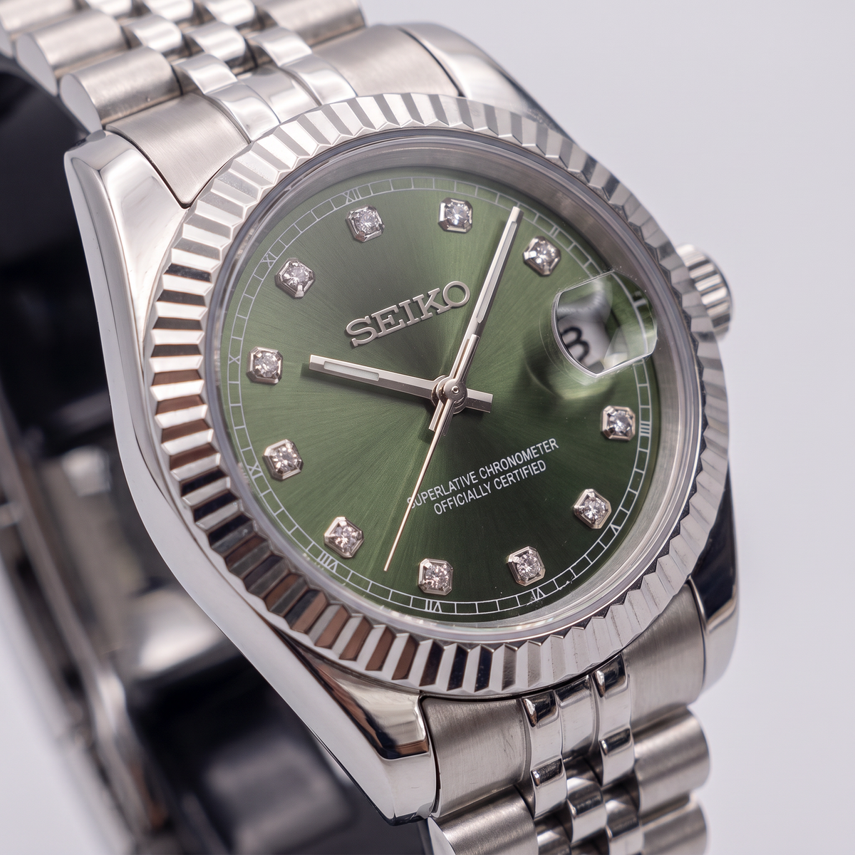 Steel Classic Date (31mm/36mm) Ladies Seiko MOD - GREEN