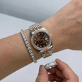 Two-Tone Rose Datejust (31mm/36mm) Ladies Seiko MOD - BROWN DB