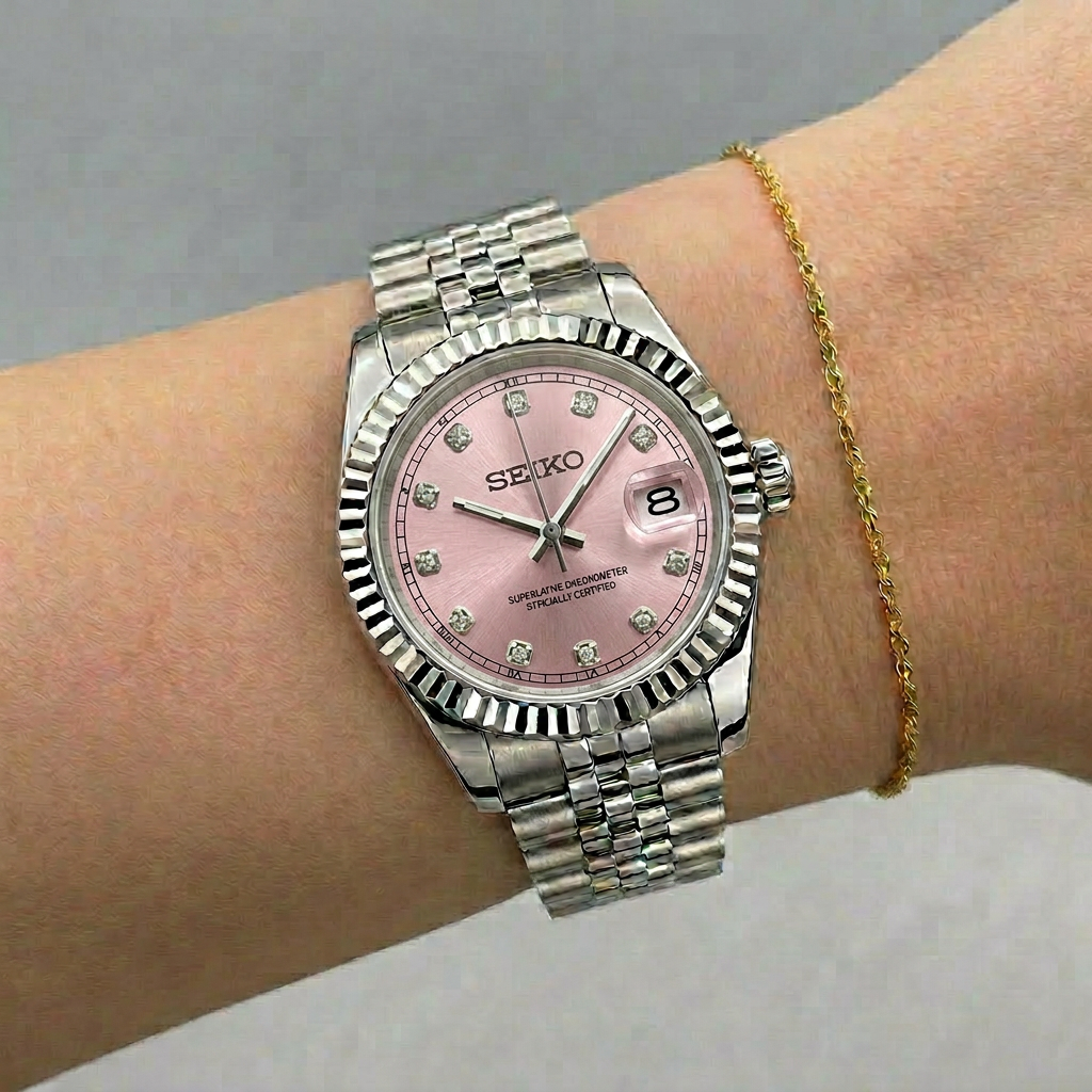 SEIKOJUST- PINK WITH DIAMONDS