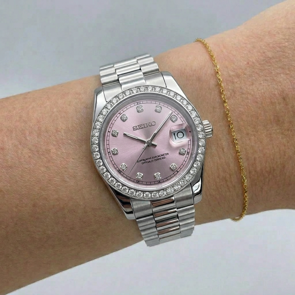 Steel Datejust (31mm) Ladies Seiko MOD - PINK