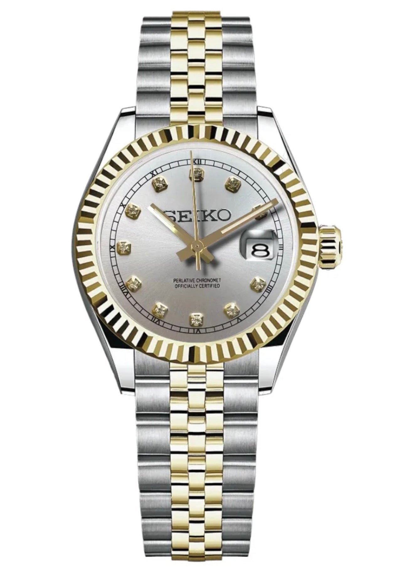 SEIKOJUST-TWOTONE SILVER