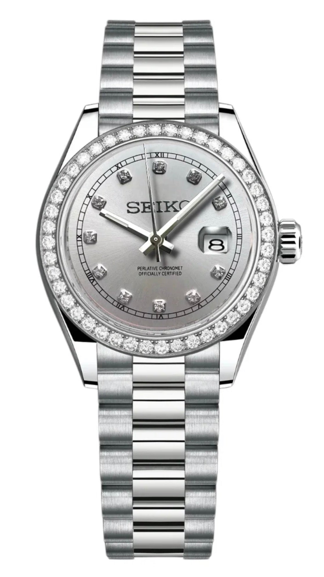SEIKOJUST- DIAMOND VESSEL SILVER WHITE