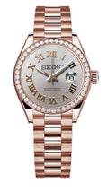 SEIKOJUST- ROSEGOLD DIAMOND VESSEL ROMAN WHITE
