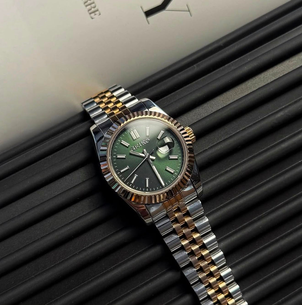 Two-Tone Rose Datejust (31mm/36mm) Ladies Seiko MOD - GREEN