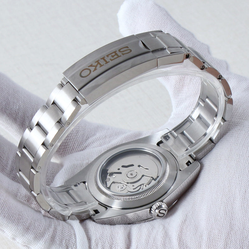 ORA Oyster Perpetual-style Seiko Mod watch, faceted puzzle dial, fluted bezel, stainless steel, 36mm – side profile