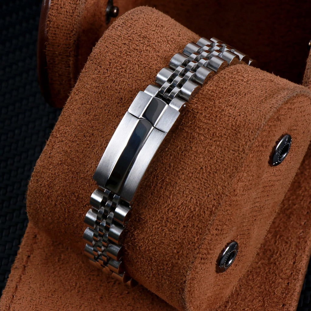ORA Steel Datejust ladies Seiko Mod watch, purple sunray dial, diamond bezel, diamond hour markers, 28mm – worn on the wrist