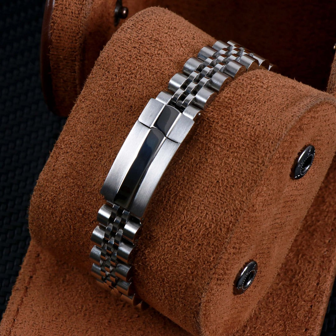 ORA Steel Datejust ladies Seiko Mod watch, purple sunray dial, diamond bezel, diamond hour markers, 28mm – worn on the wrist